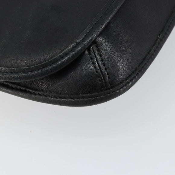 Coach Shoulder Bag Leather Black Gold Auth 142078