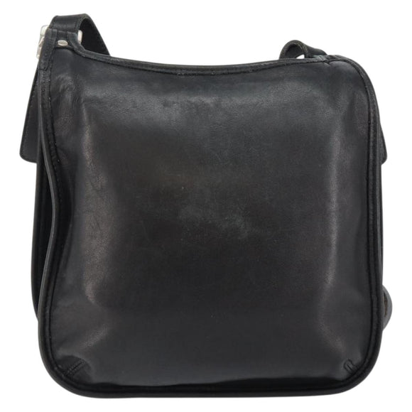 Coach Shoulder Bag Leather Black Gold Auth 142078