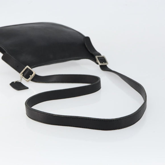 Coach Shoulder Bag Leather Black Gold Auth 142078