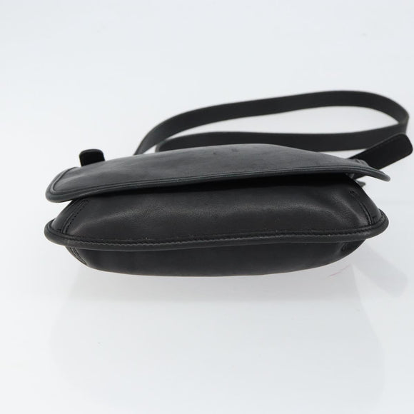 Coach Shoulder Bag Leather Black Gold Auth 142078