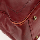 Chloe Paddington Boston Bag Leather 2way Red Gold Auth 142081-10