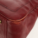 Chloe Paddington Boston Bag Leather 2way Red Gold Auth 142081-17