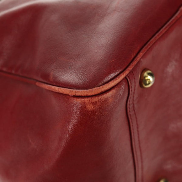 Chloe Paddington Boston Bag Leather 2way Red Gold Auth 142081