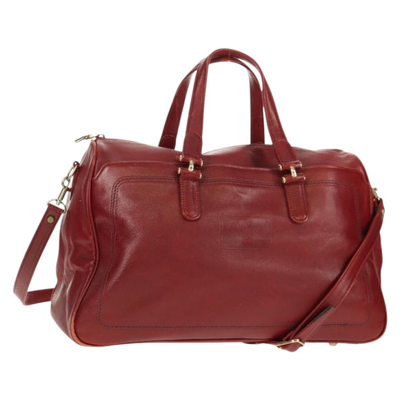 Chloe Paddington Boston Bag Leather 2way Red Gold Auth 142081