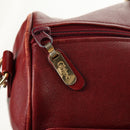 Chloe Paddington Boston Bag Leather 2way Red Gold Auth 142081-22