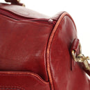 Chloe Paddington Boston Bag Leather 2way Red Gold Auth 142081-11