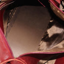 Chloe Paddington Boston Bag Leather 2way Red Gold Auth 142081-12