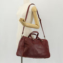 Chloe Paddington Boston Bag Leather 2way Red Gold Auth 142081-28
