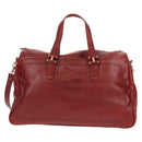 Chloe Paddington Boston Bag Leather 2way Red Gold Auth 142081-13