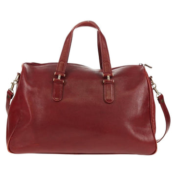 Chloe Paddington Boston Bag Leather 2way Red Gold Auth 142081 - 0