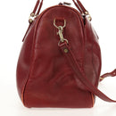Chloe Paddington Boston Bag Leather 2way Red Gold Auth 142081-4