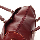 Chloe Paddington Boston Bag Leather 2way Red Gold Auth 142081-6