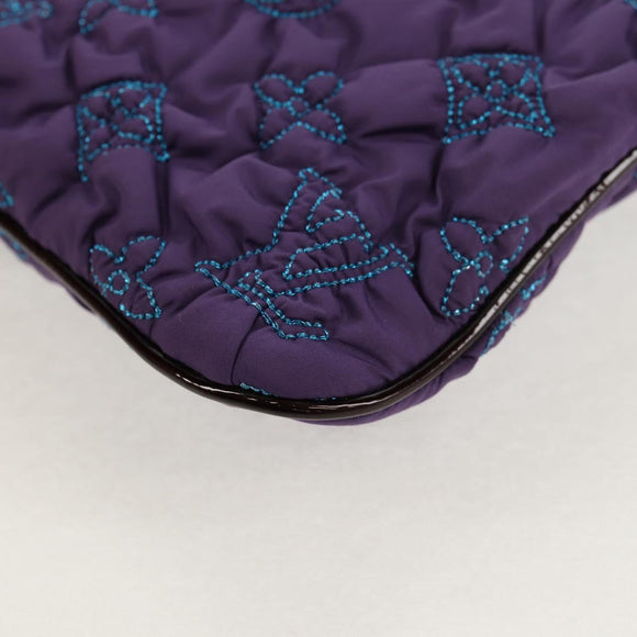 LOUIS VUITTON Monogram Satin Pochette Devi MM Bag Purple M93197 Auth 142093SAM