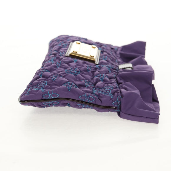 LOUIS VUITTON Monogram Satin Pochette Devi MM Bag Purple M93197 Auth 142093SAM