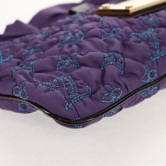 LOUIS VUITTON Monogram Satin Pochette Devi MM Bag Purple M93197 Auth 142093SAM