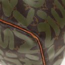 LOUIS VUITTON Monogram Graffiti Keepall 50 Boston Bag Khaki M92196 Auth 142094V-17