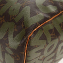 LOUIS VUITTON Monogram Graffiti Keepall 50 Boston Bag Khaki M92196 Auth 142094V-18