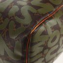 LOUIS VUITTON Monogram Graffiti Keepall 50 Boston Bag Khaki M92196 Auth 142094V-20