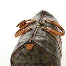LOUIS VUITTON Monogram Graffiti Keepall 50 Boston Bag Khaki M92196 Auth 142094V-7