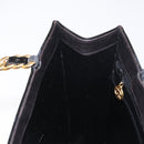 CHANEL Matelasse Chain Hand Bag Patent leather Black Gold CC Auth 142095-19