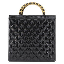 CHANEL Matelasse Chain Hand Bag Patent leather Black Gold CC Auth 142095-13