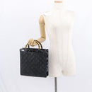 CHANEL Matelasse Chain Hand Bag Patent leather Black Gold CC Auth 142095-22