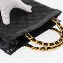 CHANEL Matelasse Chain Hand Bag Patent leather Black Gold CC Auth 142095-6