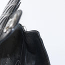 CHANEL Chain Double Flap Matelasse 23 Bag Patent Black Silver CC Auth 142096-26