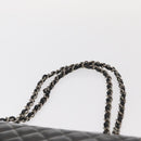 CHANEL Chain Double Flap Matelasse 23 Bag Patent Black Silver CC Auth 142096-8