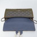 CHANEL Matelasse Chain Shoulder Bag Patent leather Purple Silver CC Auth 142098-10