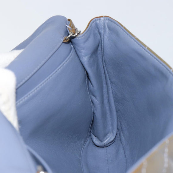 CHANEL Matelasse Chain Shoulder Bag Patent leather Purple Silver CC Auth 142098