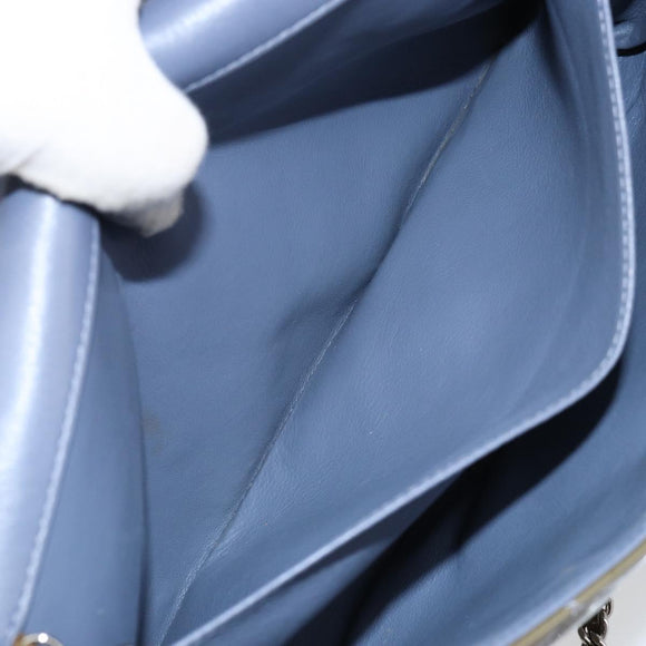 CHANEL Matelasse Chain Shoulder Bag Patent leather Purple Silver CC Auth 142098