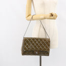 CHANEL Matelasse Chain Shoulder Bag Patent leather Purple Silver CC Auth 142098-23