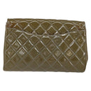 CHANEL Matelasse Chain Shoulder Bag Patent leather Purple Silver CC Auth 142098-2