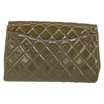 CHANEL Matelasse Chain Shoulder Bag Patent leather Purple Silver CC Auth 142098 - 0