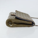 CHANEL Matelasse Chain Shoulder Bag Patent leather Purple Silver CC Auth 142098-3