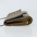 CHANEL Matelasse Chain Shoulder Bag Patent leather Purple Silver CC Auth 142098-4