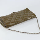 CHANEL Matelasse Chain Shoulder Bag Patent leather Purple Silver CC Auth 142098-6