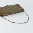 CHANEL Matelasse Chain Shoulder Bag Patent leather Purple Silver CC Auth 142098-7