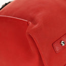 CHANEL Chain Camelia Tote Bag Caviar Skin Red Silver CC Auth 142099V-10