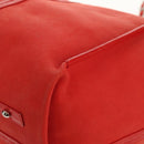 CHANEL Chain Camelia Tote Bag Caviar Skin Red Silver CC Auth 142099V-13