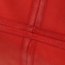 CHANEL Chain Camelia Tote Bag Caviar Skin Red Silver CC Auth 142099V-14