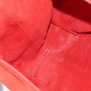 CHANEL Chain Camelia Tote Bag Caviar Skin Red Silver CC Auth 142099V-22