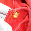 CHANEL Chain Camelia Tote Bag Caviar Skin Red Silver CC Auth 142099V-25