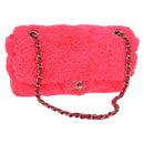 CHANEL Matelasse 25 Chain Shoulder Bag Pile Pink Silver CC Auth 142100SM-1