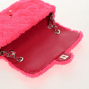 CHANEL Matelasse 25 Chain Shoulder Bag Pile Pink Silver CC Auth 142100SM-18