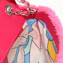 CHANEL Matelasse 25 Chain Shoulder Bag Pile Pink Silver CC Auth 142100SM-24