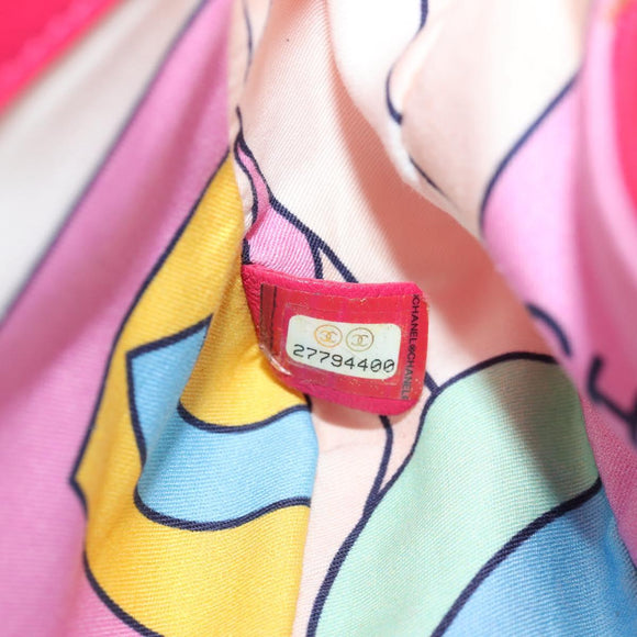 CHANEL Matelasse 25 Chain Shoulder Bag Pile Pink Silver CC Auth 142100SM