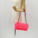 CHANEL Matelasse 25 Chain Shoulder Bag Pile Pink Silver CC Auth 142100SM-29