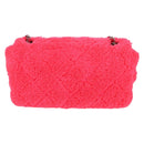 CHANEL Matelasse 25 Chain Shoulder Bag Pile Pink Silver CC Auth 142100SM-4